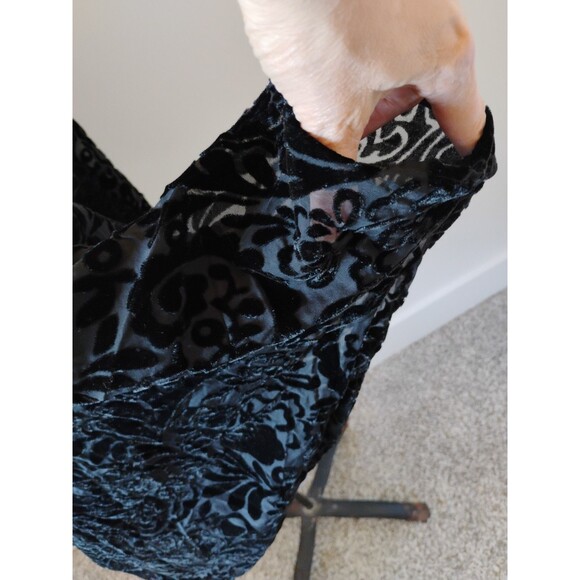 Black Velvet Jacket Shrug Size M Black Burn Out Cocktail Party Wedding EUC - Picture 4 of 10